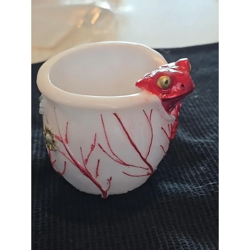 Resin Handmade Frog Flower Pot‎ Decoration Gift Plants. 679